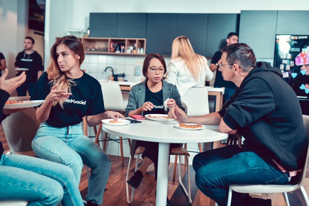 group of influencers chatting