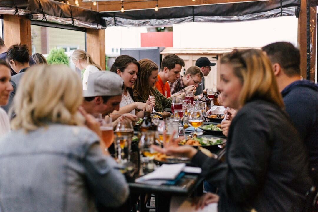 group of friends at event